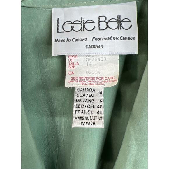 Vintage Leslie Belle Women’s Green Mint Double Breasted Dress Size 14 Secretary‎ - Picture 8 of 16